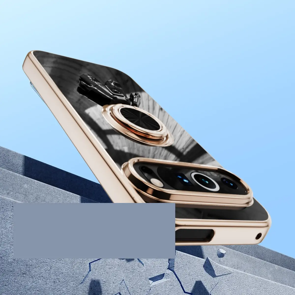 For Google Pixel 9 6D Astronaut Electroplated Ring Stand Phone Case HNTKR-0099