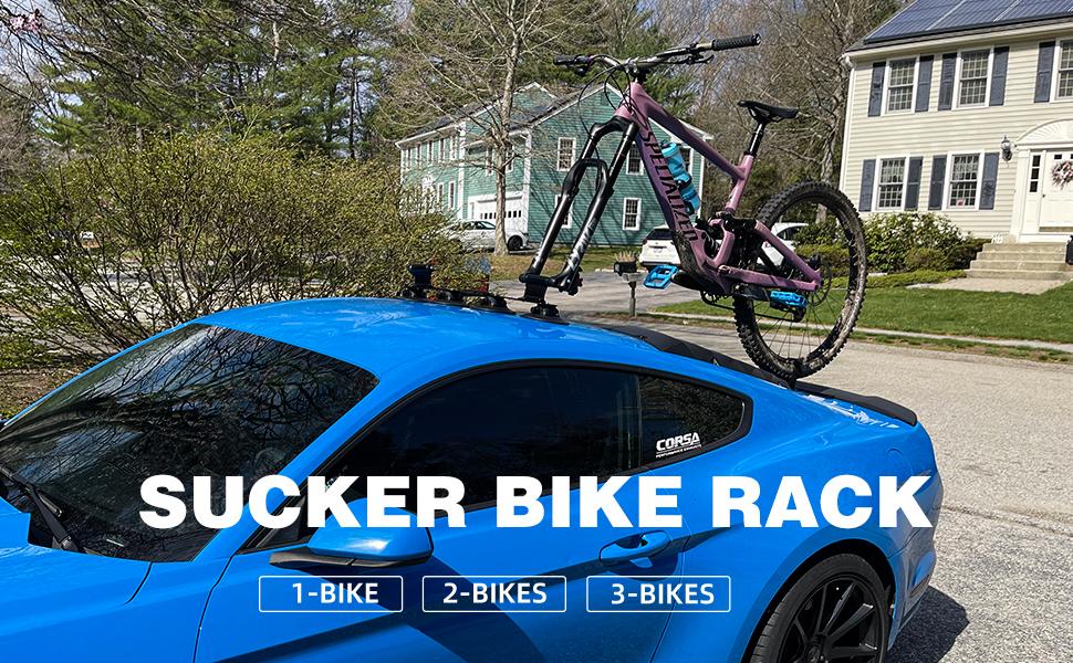 ROCKBROS Suction Cup Bike Rack for Car Roof Top Sucker Bike Rack Quick Release Aluminium Alloy Bike Carrier with Sucker for Bikes