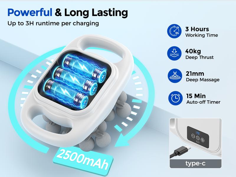 FEIERDUN 16-Head Massage Gun Set, 8 Modes & 50 Intensities Deep Tissue Percussion Massager, Portable Handheld Electric Tool for Muscle Relief, Ideal Gift for Office Workers, Athletes, Seniors and Fitness Enthusiasts