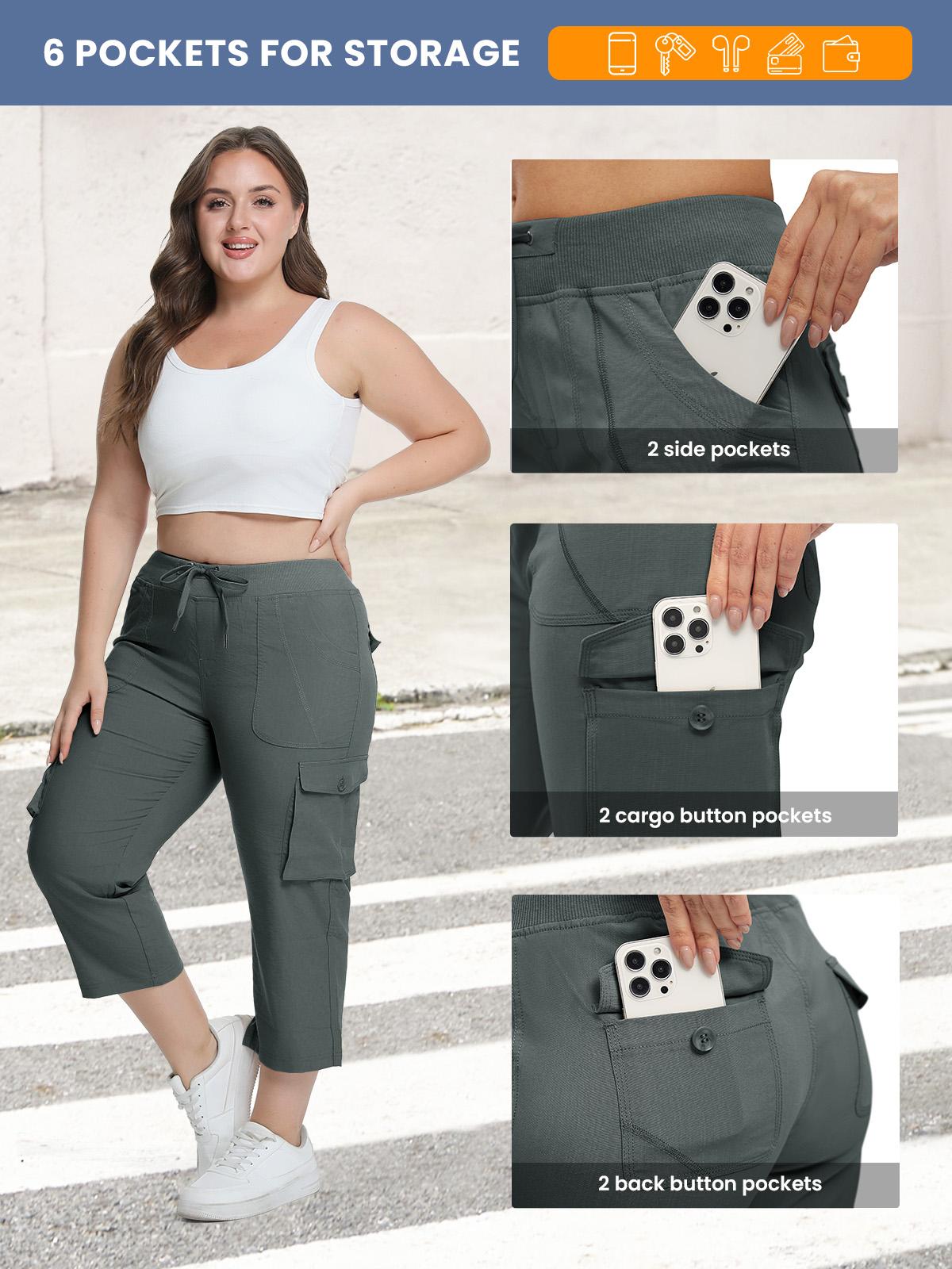 YSENTO Women's Cargo Capris UP TO XXXXL Outdoor Lightweight Cargo Casual  Pants Casual Trip Loose Shorts Summer Style Moms over 30 Comfy wear ootd Bottoms Basic Khaki  #SpringFresh