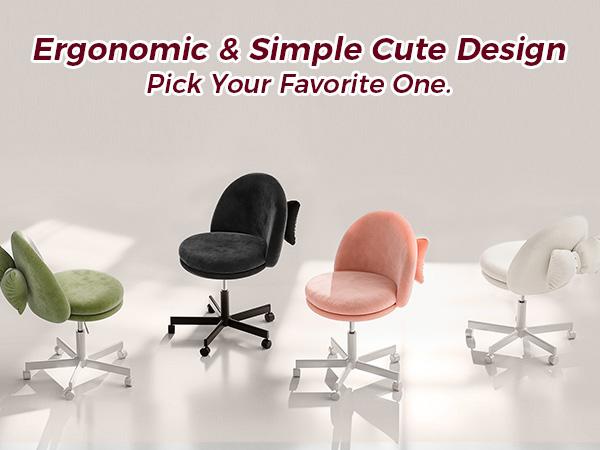 COMHOMA Vanity Chair with Velvet Fabric, Small Tall Armless Chair with Back, Cute Candy Chair for Girls Gift Living Room/Makeup Room/Bedroom/Kitchen (Height Use: Adjustable from Desk to Bar Height)