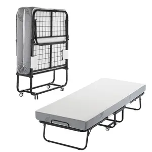 VEVOR Rollaway Bed,  , 31 in x 75 in Folding Bed with 5 in Mattress, Twin Size Foldable Bed with Sturdy Metal Frame & Memory Foam Mattress, Portable Twin Roll Away Bed with Mattress, for Adults, Guest