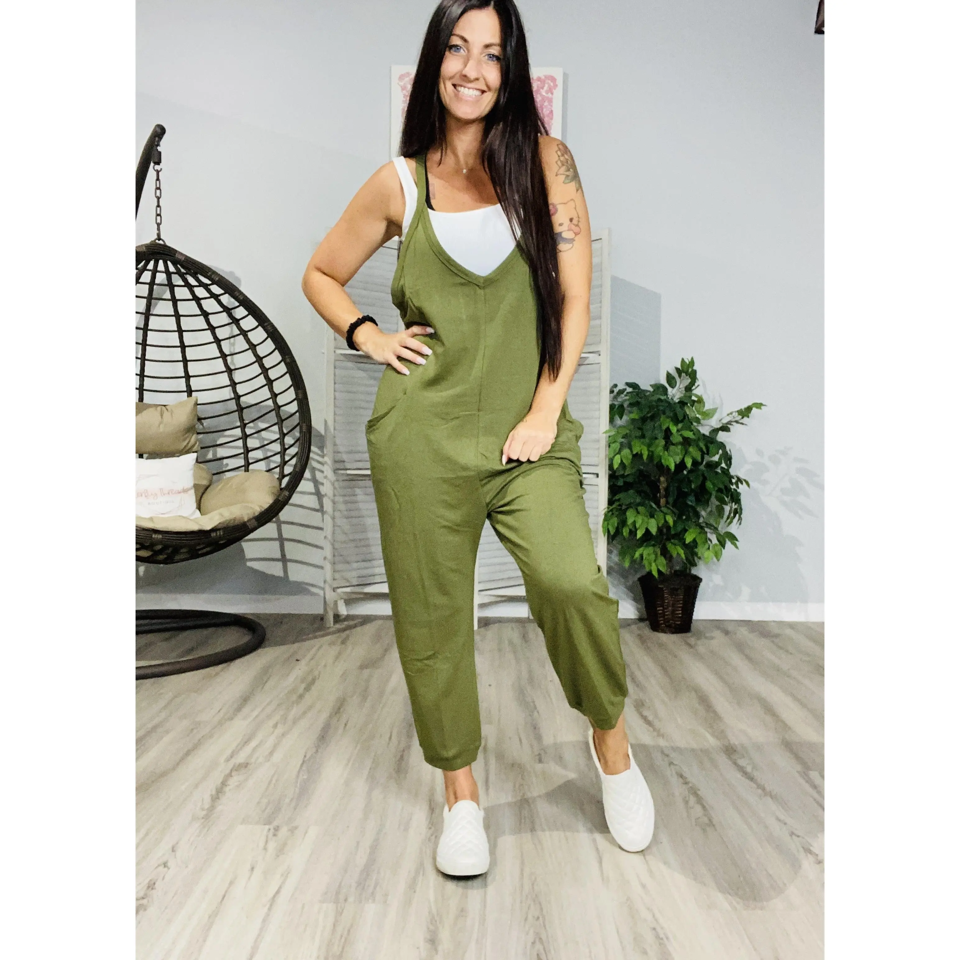 "The Becky" Tank Romper w/ Pockets