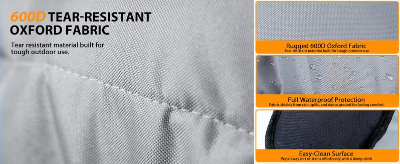 SLSY Heated Armrest Camping Chair, Portable Heated Folding Recliner Chair with 3 Heat Levels, Patio Lawn Lounge Chair Supports 400 lbs【Batteries not included】