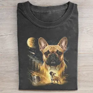 Comfort Colors French Bulldog Howling to The Moon T-shirt, Vintage 90s Dog Graphic Tee, Animal Lover Gift, Unisex Fit Design, Gift for Men and Women