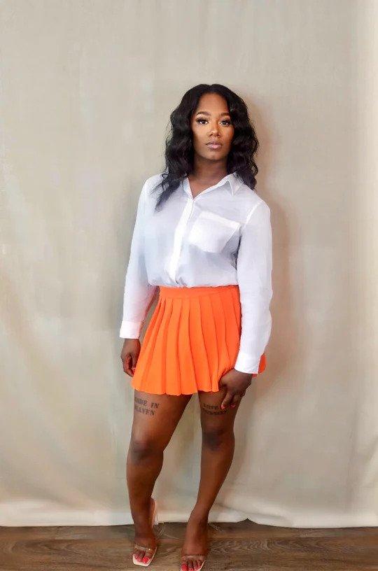 PREPPY LADY TENNIS SKIRT (ORANGE)