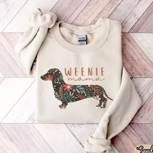 Weenie Mama Sweatshirt, Floral Dachshund Mom Gift, Wildflower Doxie Graphic Sweatshirt, Mother’s Day Crewneck, Trending Unisex Graphic Sweatshirt For Men and Women, Casual Outfit, Comfortable Menswear & Womenswear Top, Dec17