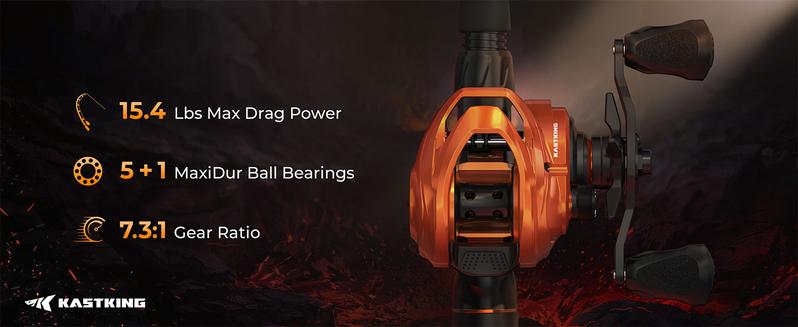 KastKing Lethal Blaze Twin-tip Fishing Rod and Reel Combo, IM6 Graphite 2Pc Blanks, Stainless Steel Guides with Ceramic Rings, Contoured EVA Handles & Fighting Butt, Split or Full Rear Handle Design, 10 Models