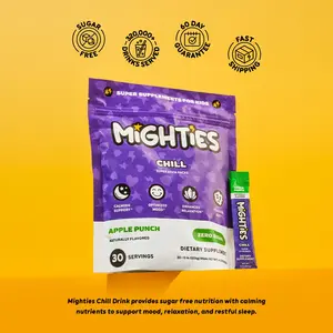 Mighties CHILL DRINK Ashwagandha Magnesium Calm Support for Kids Zero Sugar 30 Servings Optimized Mood Enhanced Relaxation