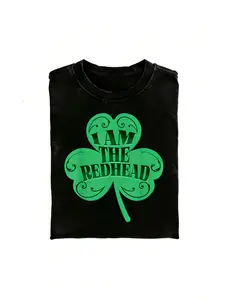 Funny St. Patrick'S Day Redhead Pride T-Shirt I Am The Redhead Dibs Graphic with Four-Leaf & Red Hair Design Retro Unisex Tee for Men & Women - Year-Round Casual Wear & Irish Festival Apparel A303