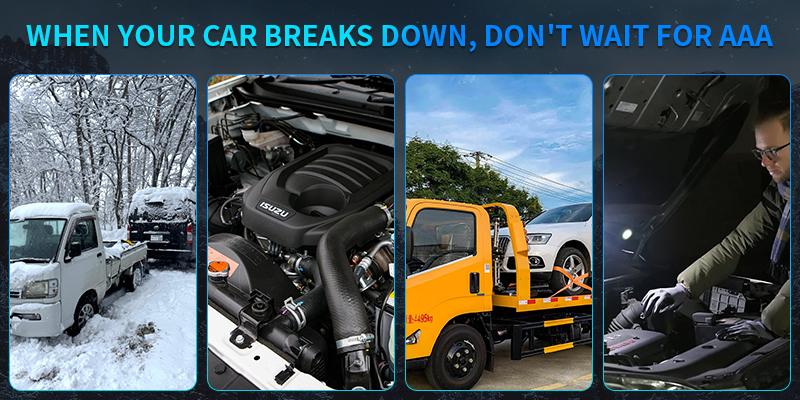 Kapeezi 12000A (All Gas, 12L Diesel) Portable Car Jump Starter with Air Compressor, Blower All-in-One, portable power bank with 160PSI Tire Inflator, Car Battery Jump Starter Multi-Function Vehicle battery jump pack Automotive Tool Kit