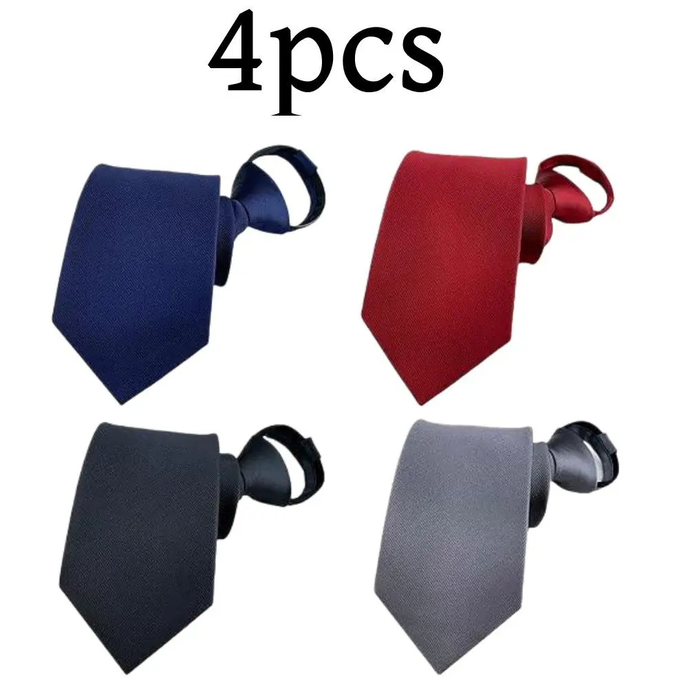 4 Pcs Polyester Silk Adjustable Zipper Ties for Men, Slim Necktie deals for you Fashion Accessories restock Suitable for Various Formal, Professional or Casual Occasions practical gift picks