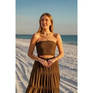 Mocha Breeze Brown Tube Top