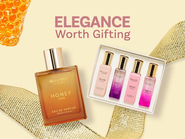 Bellavita Luxury Midnight Mischief Gift Set | Honey Oud & Women’s Gift Set | Sweet Oud & Feminine Signature Scents | Perfume Combo for Couples | Long-Lasting | Vegan & Cruelty-Free