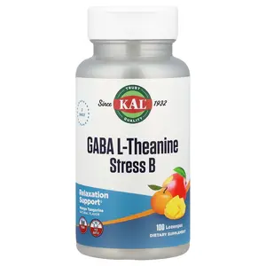 KAL GABA L-Theanine Stress B, Mango Tangerine, 100 Lozenges