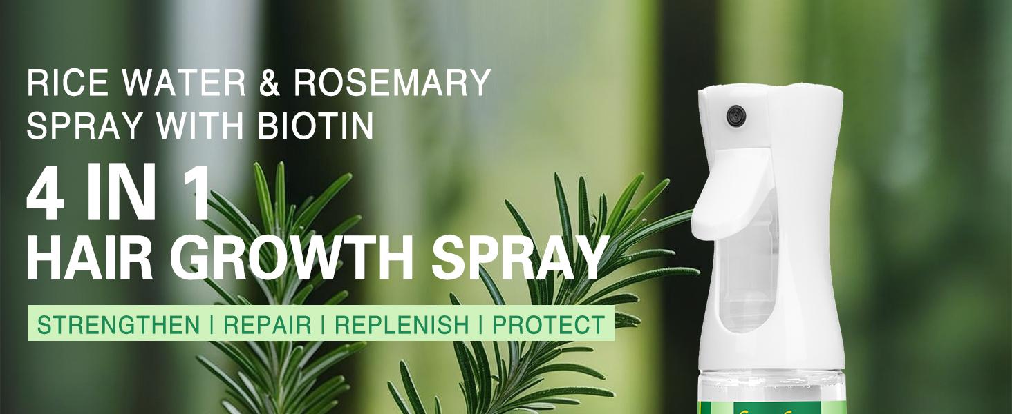 Rice Water Rosemary Spray - Rosemary & Rice Water Spray For Women & Men, Dry, Weak Hair, Thickening Haircare Organic