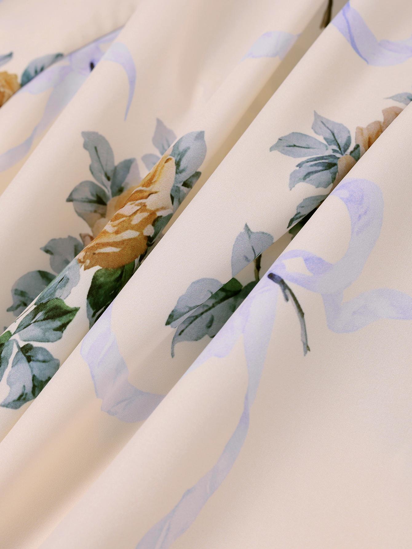 parthea Women's Backless Halter Smocking Tie-Front A-Line Dress - Casual Fabric for Leisure Travel, Summer Vacation