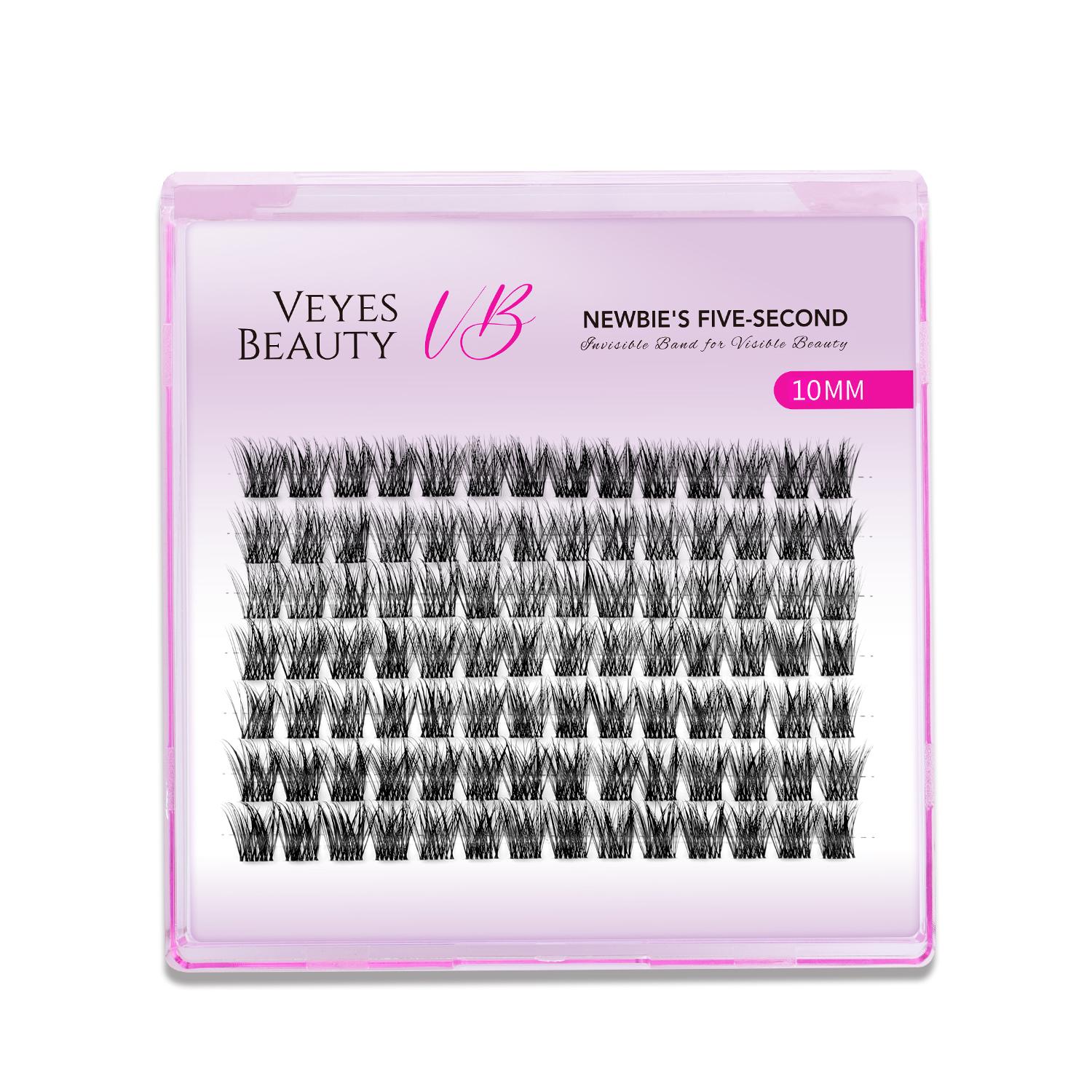 Veyesbeauty Dreamy 10mm-18mm Cluster Lash Single Length Refill & Replacement OptionFor Mixed Length Invisible Band Lashes Eyelashes Newbie's Five-Second Volume Wispy Soft Comfortable Mini Tray Makeup Cosmetic for Self Application at Home