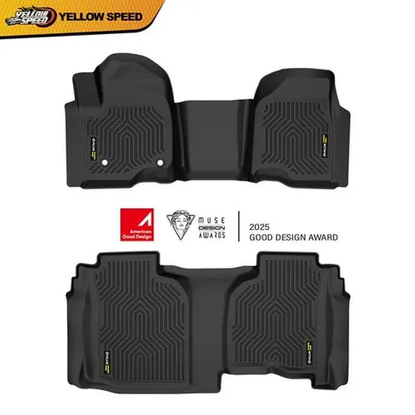 ALLGOOD TPE Non-Slip Floor Mats for Trucks - High and Low-Temperature Resistance Floor Liners, Car Interior Accessories for 19-25 Chevrolet Silverado/Sierra 1500 Double Cab, Car Foot Mats