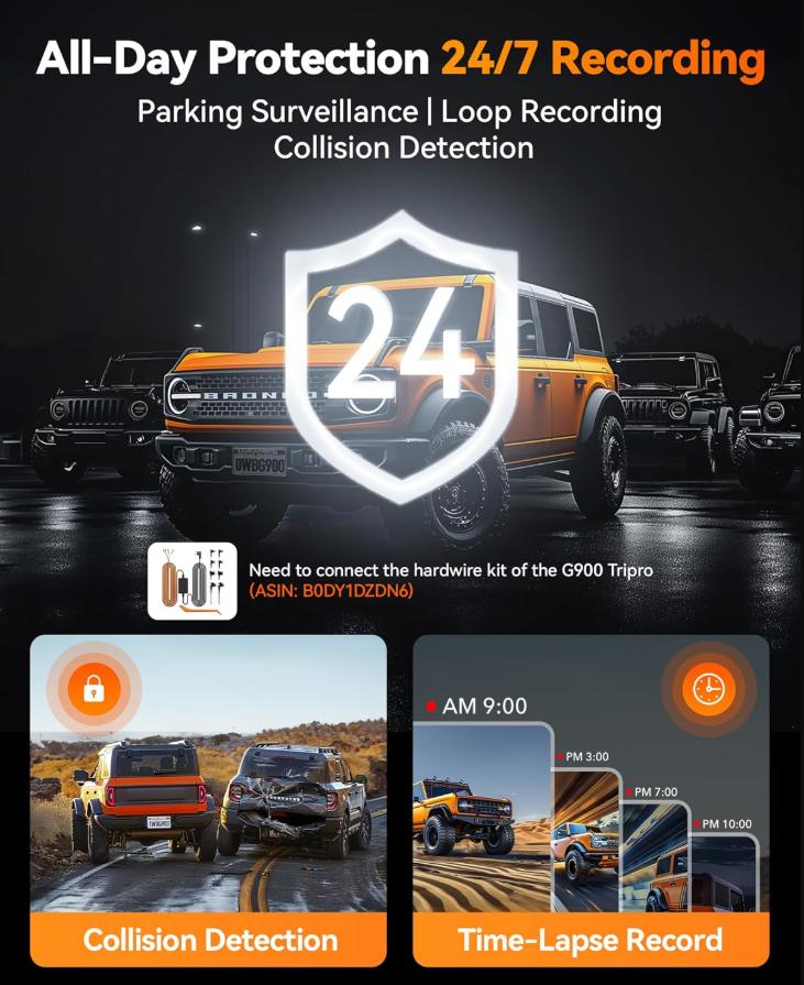 WOLFBOX G900 PRO Mirror Dash Cam with STARVIS 2 IMX678 128GB Card 5.8GHz WiFi 4K Front 2.5K Rear Video TikTokShopHolidayHaul Dashcam for Cars