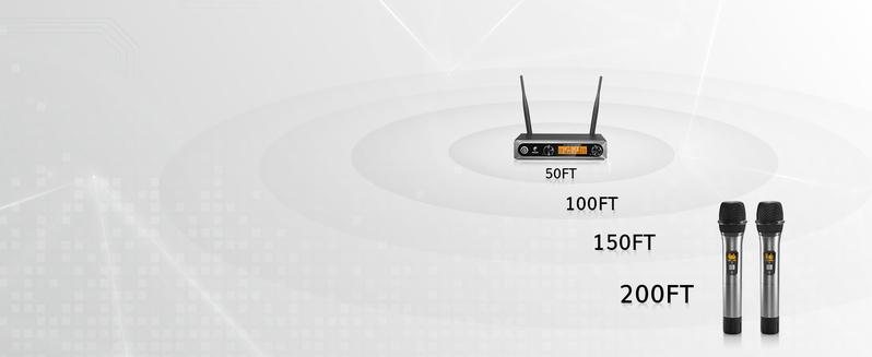 TONOR TW-820 Wireless Microphone System - Metal Dual UHF Cordless Microphones for Home Karaoke, DJ, Wedding, and More with Clear Sound Quality