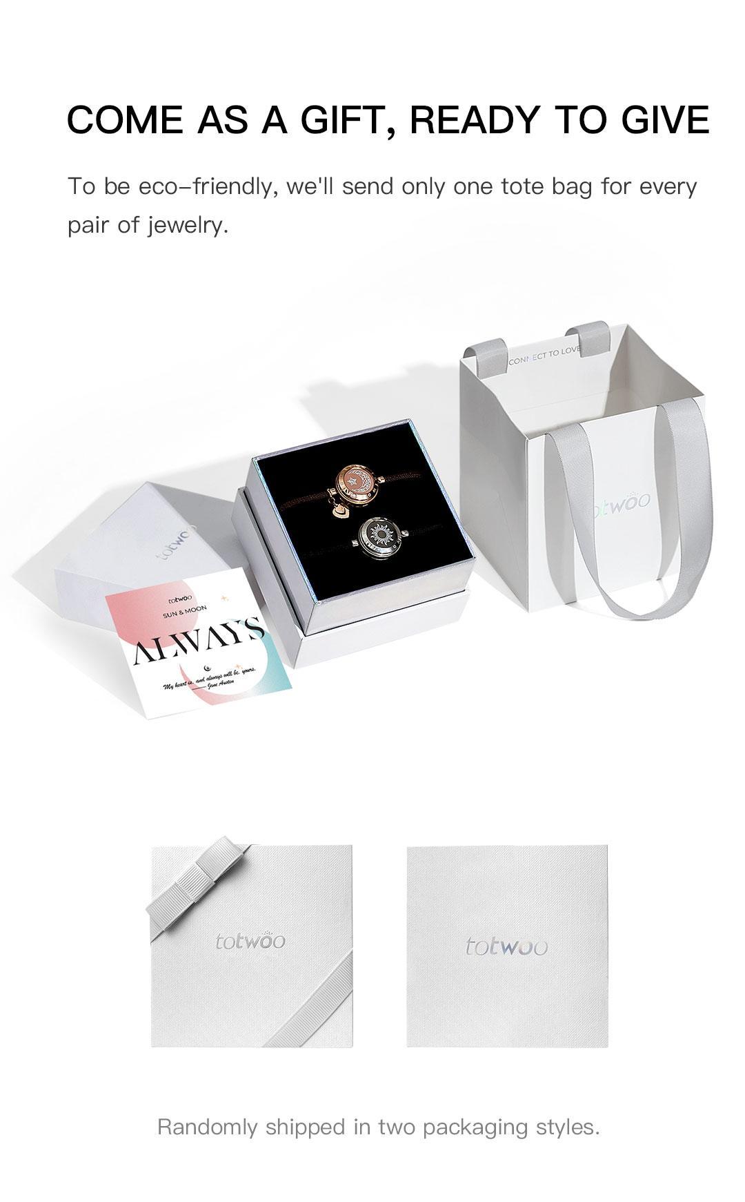 Totwoo Long Distance Touch Bracelets for Couples, Sun & Moon Design, Smart Love Connection, Best Gifts for Boyfriend, Girlfriend, Family & Friends, Relationship & Friendship Wearable Bracelets for Distance Love & Communication