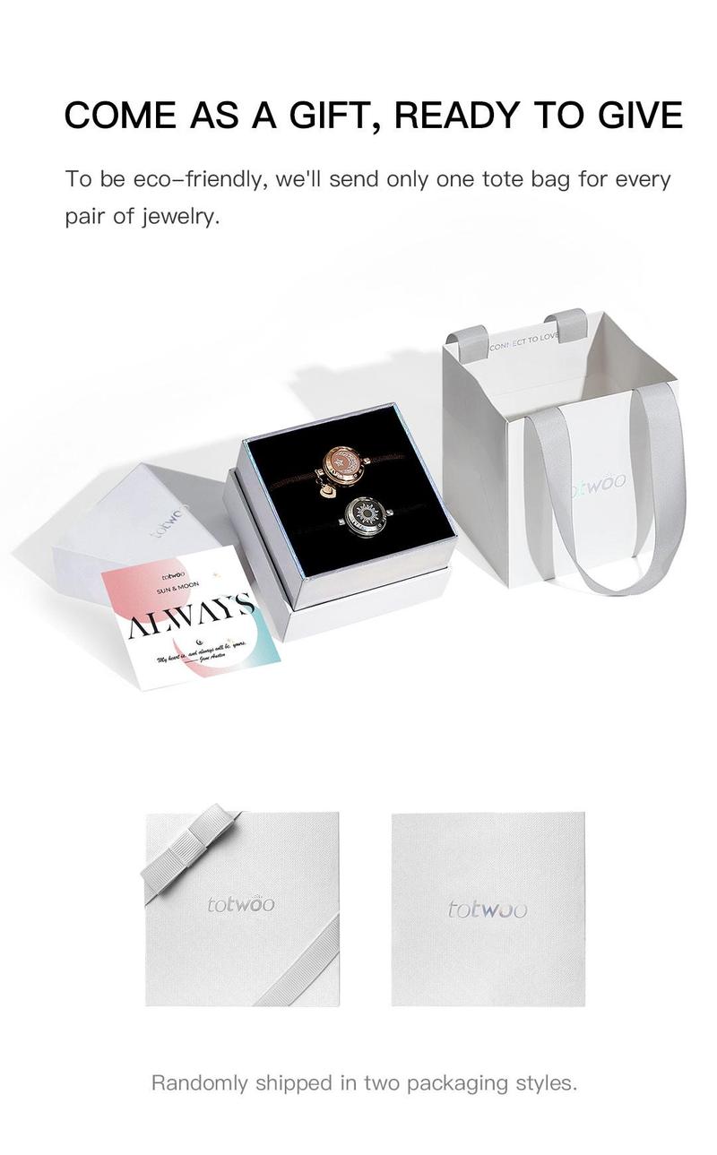 totwoo Long Distance Touch Bracelets with Sun&Moon Functional Love Connect Couple Gifts For Boyfriend or Girlfriend or your Family