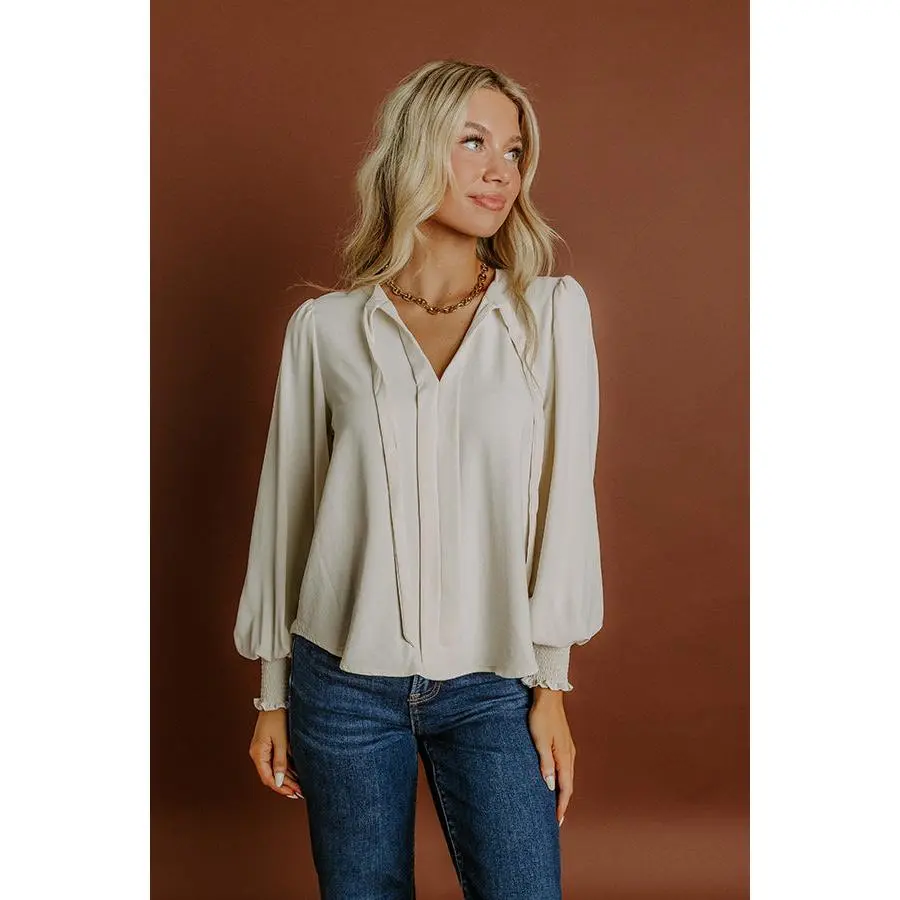 Soho Sophisticate Shift Top in Cream