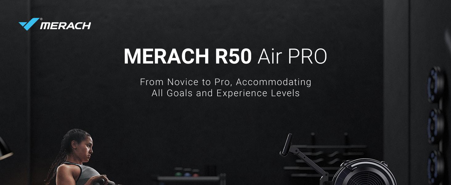 Merach Adjustable Air Resistance Professional Indoor Rowing Machine with Ergonomic Comfort Seat, Performance Monitor & Device Holder, Easy Storage Home Exercise Equipment Home Gym Equipment Summervibes