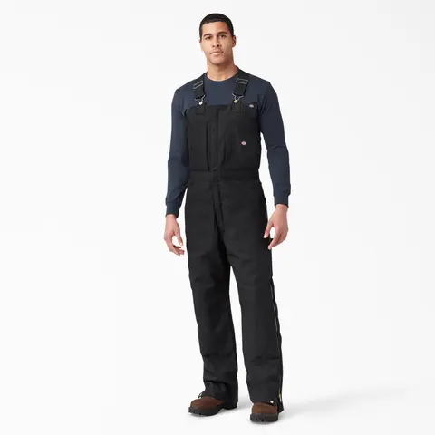 Dickies Duck Insulated Bib Overalls,Water Repellent, Double Knee, Adjustable Straps, Workwear Style
