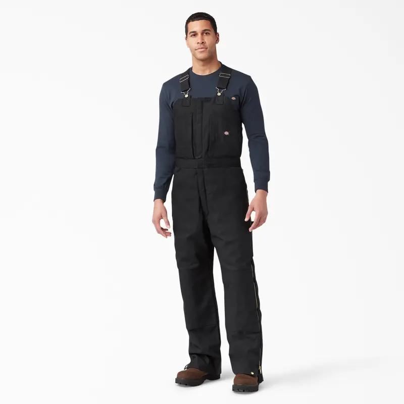 Dickies Duck Insulated Bib Overalls,Water Repellent, Double Knee, Adjustable Straps, Workwear Style