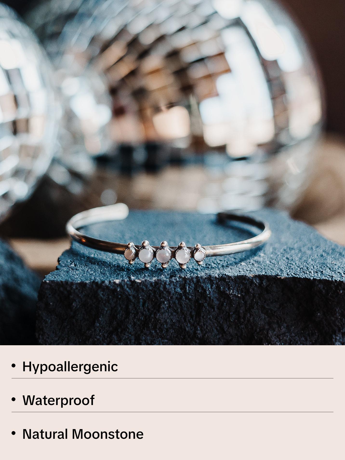 Moonstone & Sterling Silver Cuff Bracelet