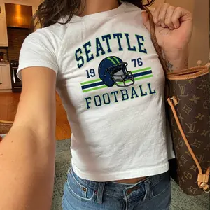Seattle Football Baby Tee, Retro Style Vintage 90s Aesthetic , Seahawk Game Day Fans Gift