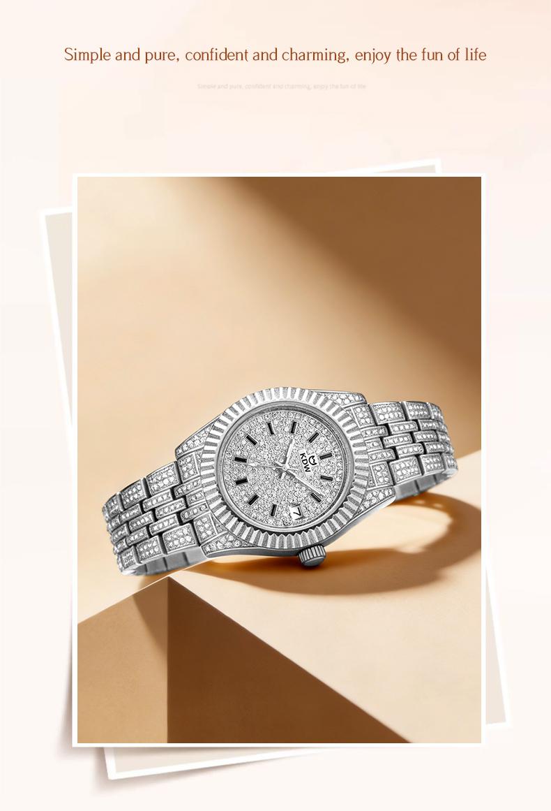 Ladies' Watch Luxury Full Diamond Bangle Watch – 30M Waterproof, Versatile & Practical, Timeless Classic Design, Comes with Matching Bracelet | Perfect Christmas Gift Option