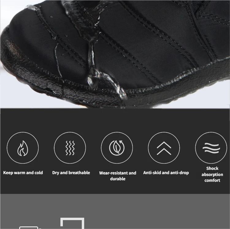 Men & Women's Winter Snow Boots - Slip-On Warm Ankle Boots with Lining, Lightweight Outdoor Shoes for Women Men Footwear Closed Pedal