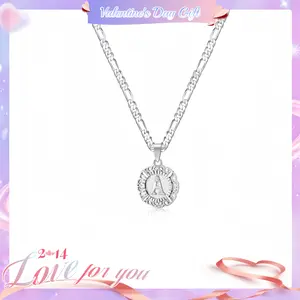 [Valentine's Day Gift]KissYan Initial Necklace for men and Women, 14K Gold Plated Square Letter Pendant Charm Necklace Cuban Chain Capital Alphabets from A-Z Jewelry