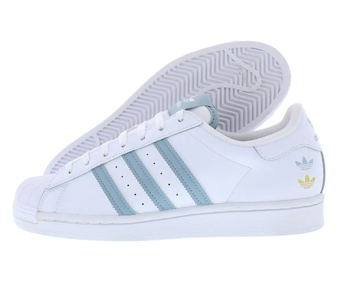 Adidas Superstar Men's Leather Shoes, Low-Top Casual Sneaker with Iconic Shell Toe and 3-Stripes, Sports Shoes, Footwear, Classic, Three Stripes