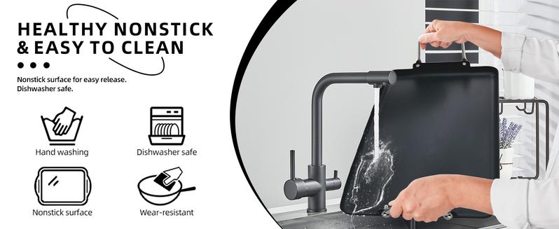 SmartCook Double-Burner Comal & Griddle Pan for Stove Top - Grill Pan with Utensils Set, Perfect para Torillas