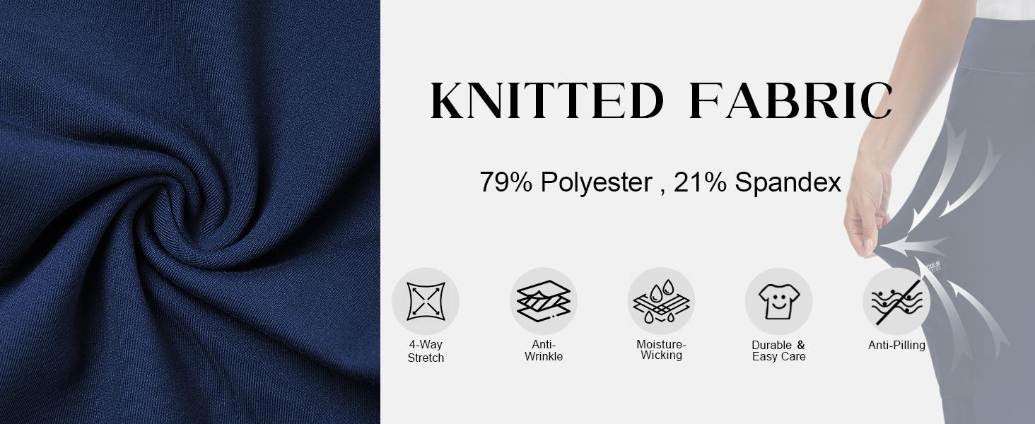 Yoga Scrub Pants Women High-Rise Straight Leg Uniform Cargo Bottom with Yoga Waistband,5 Pockets&4-Way Stretch