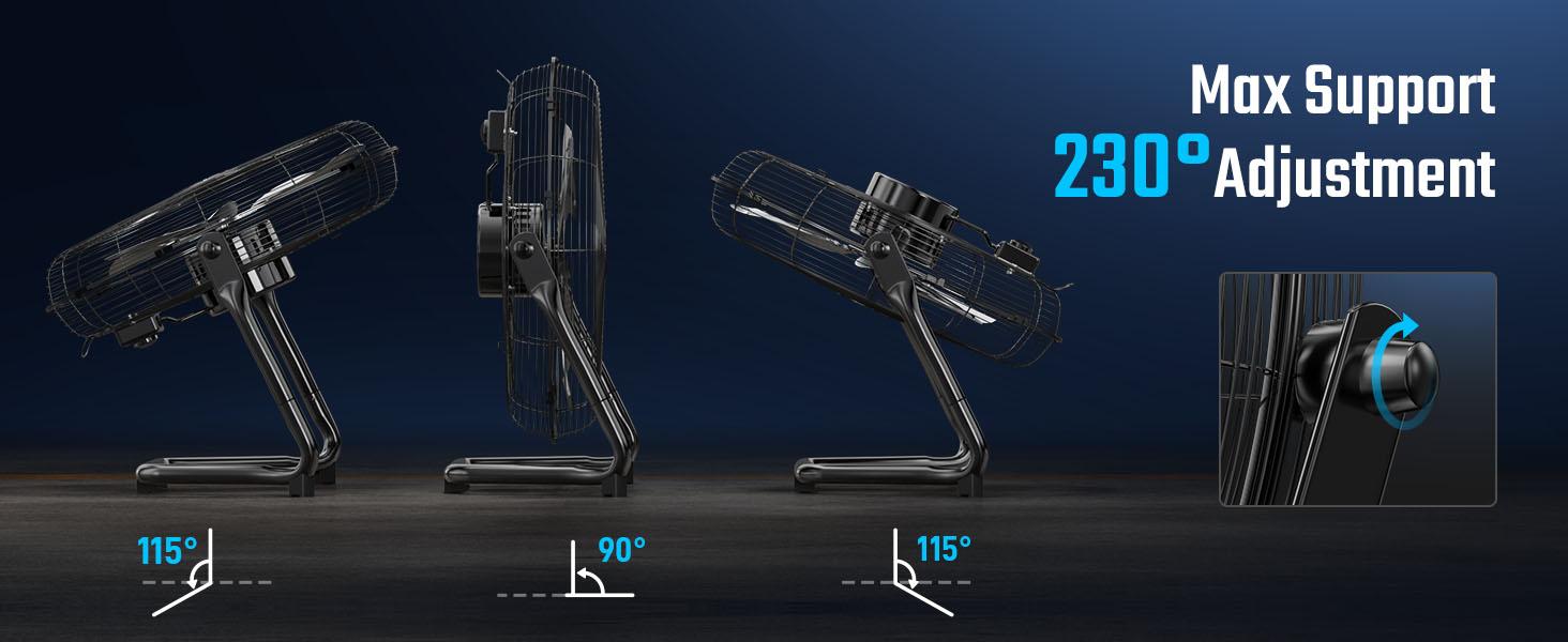 Simple Deluxe 3-Speed High Velocity Heavy Duty Metal Industrial Floor Fans Oscillating Quiet for Home, Commercial, Residential, and Greenhouse Use, Outdoor/Indoor, Black