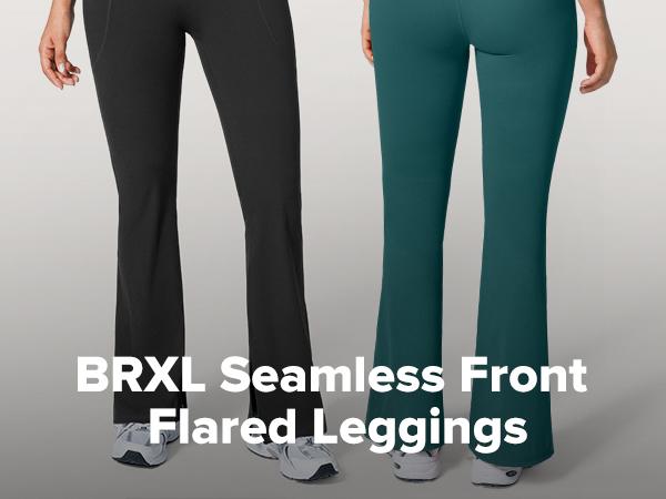 BRXL【Discount for live】High Waist Flare Leggings for Women with Pockets 30" No Front Seam Bootcut Bell Bottom Yoga Pants Gym Workout Lounge-brxl-2