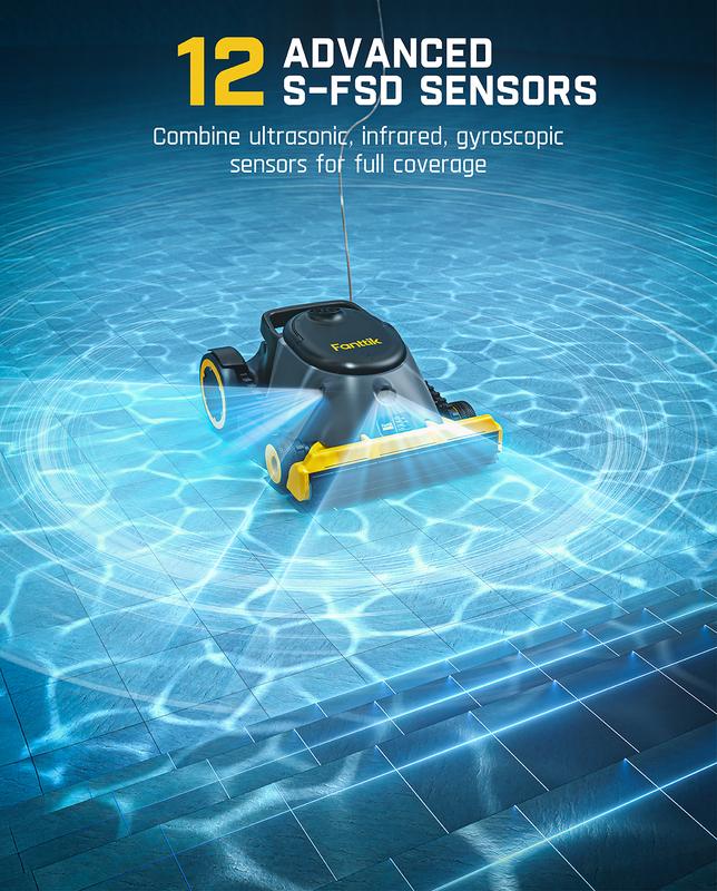 Fanttik Aero X Horizontal Waterline Cleaning, 4X Efficiency, 6H Working Time Cordless Robotic Pool Vacuum Cleaner, Clean Waterline, Wall, Floor, up to 5382 sq.ft, APP & Remote Control