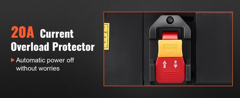 VEVOR Thickness Planer,  Single Speed, 13" Width Worktable Benchtop Planer, Two-Blade, 15-Amp 1800W Powerful Motor, 12" Extended Infeeding Table, Low Noise for both hard & soft wood material removal