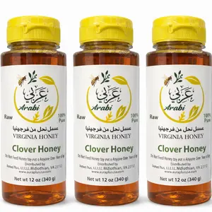 Arabi Virginia Raw Clover Honey 3 Pack (3 x 12 oz) – 100% Pure Natural Honey