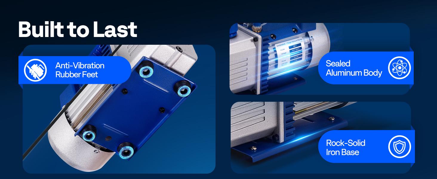 VIVOHOME AC Vacuum Pump and Manifold Gauge Set, 3.5 CFM 1/4 HP Single Stage Car AC Vacuum Pump Kit with 5ft Hoses for R134a R12 R22 R502, AC Service Kit for HVAC Mini Split Air Conditioner VIVOHOME AC Vacuum Pump and Manifold Gauge Set, 3.5 CFM 1/4 HP Single Stage Car AC Vacuum Pump Kit with 5ft Hoses for R134a R12 R22 R502, AC Service Kit for HVAC Mini Split Air Conditioner