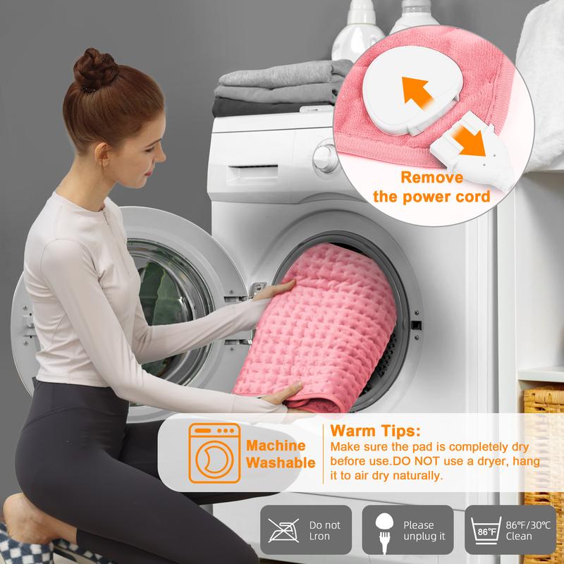 Heating pad, 24x12in targeted precise application, 6-speed temperature adjustment, 4 timing options, fast heating, automatic shutdown, portable - machine washable, suitable for neck heating, back, legs, abdomen, knees, ideal holiday gift, Christmas gift