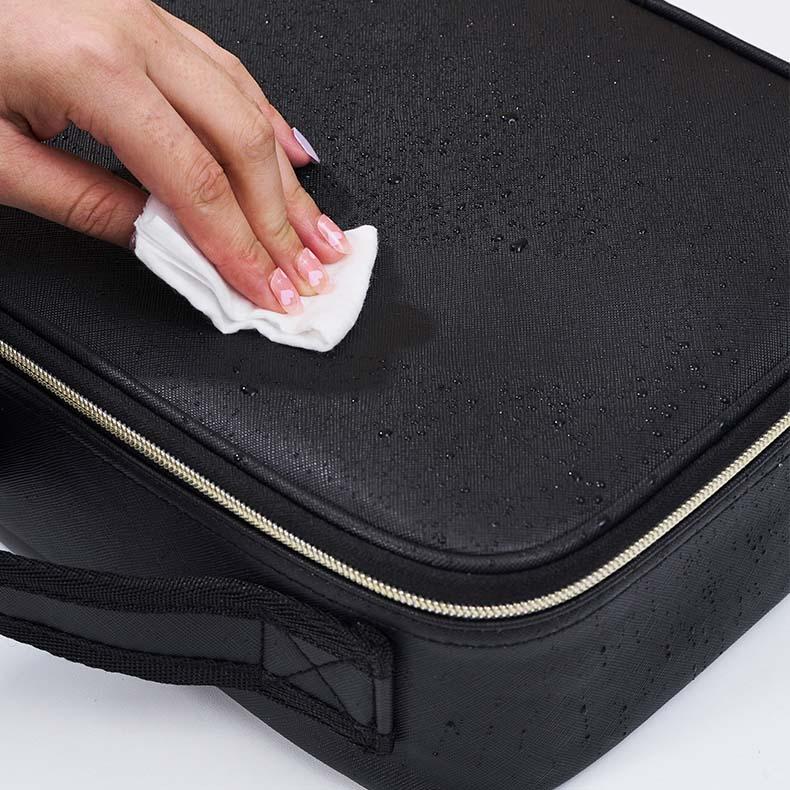 Glow-in-Bag Travel Makeup Case - Integrated Mirror with 3 Color Temperatures, Compact Cosmetic Organizer for Beauty Accessories & Makeup Tools