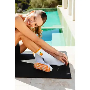 Working on my Peach Pilates Barre Grip Socks