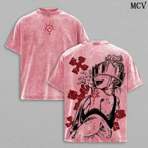 Haumea Fire Force Washed Tee – Fire Force White-Clad Evangelist Lightning Crown Anime Villain Graphic T-Shirt, Unisex Oversize Heavyweight Cotton Manga Streetwear