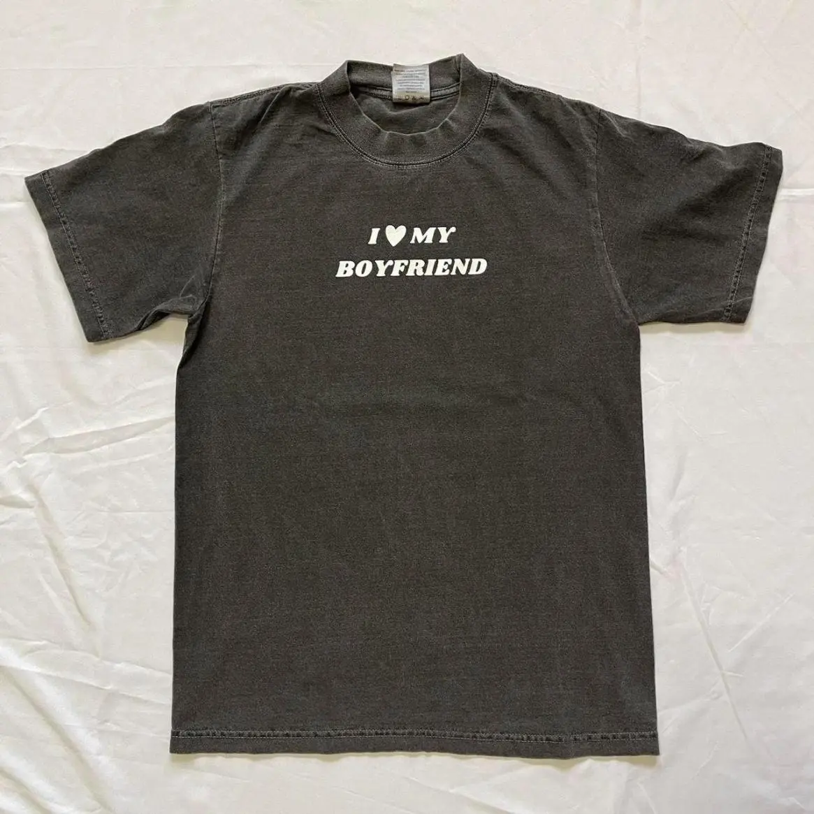 I love my boyfriend t-shirt,Valentines Day Gift for Boyfriend, Funny Couple Shirt, y2K Quote Shirt,Amazing Girlfriend, Classic